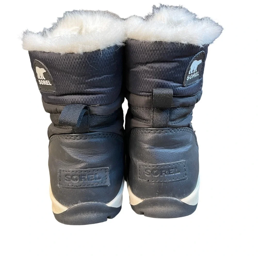 Sorel Whitney Waterproof Snow Boots Black White Fur NY1897-011 Women's Size 5